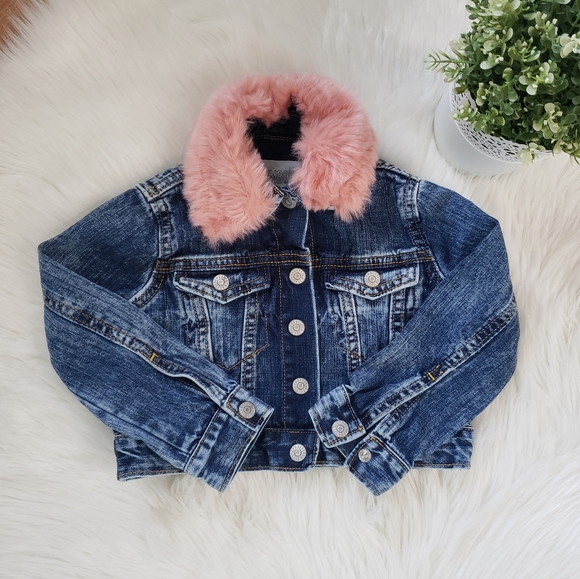 Gymboree Other - Gymboree Faux Fur Collar Denim Jacket